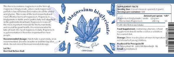 Procapsin Pure Magnesium Bisglycinate Powder - Bisglycinate 200Mg Elemental Magnesium Per Gram - Without Mag. Stearate (500) Procapsin Pure Magnesium Bisglycinate Powder - Bisglycinate 200Mg Elemental Magnesium Per Gram - Without Mag. Stearate (500)