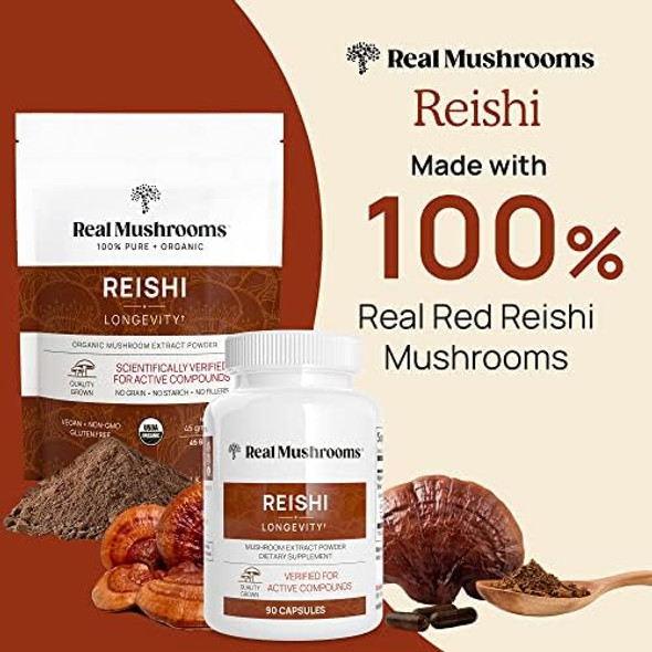 Real Mushrooms Vitamin D2, Zinc (120Ct) And Reishi Organic Powder (45 Servings) Bundle With Chaga - Natural Support For Immunity, Better Sleep, And Relaxation - Vegan, Gluten , Non-Gmo Real Mushrooms Vitamin D2, Zinc (120Ct) And Reishi Organic Powder (45 Servings) Bundle With Chaga - Natural Support For Immunity, Better Sleep, And Relaxation - Vegan, Gluten , Non-Gmo