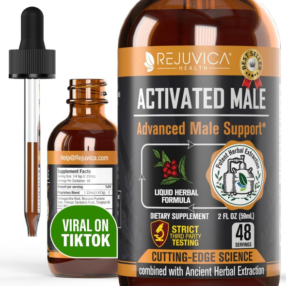Rejuvica Health Activated Male - Advanced Male Libido Support Tincture - Enhanced Liquid Delivery For Better Absorption - Ashwagandha, Mucuna, Tongkat Ali, Tribulus & More Rejuvica Health Activated Male - Advanced Male Libido Support Tincture - Enhanced Liquid Delivery For Better Absorption - Ashwagandha, Mucuna, Tongkat Ali, Tribulus & More