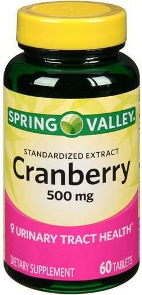 Spring Valley - Cranberry 500 Mg, Standardized Extract, 60 Tablets Spring Valley - Cranberry 500 Mg, Standardized Extract, 60 Tablets