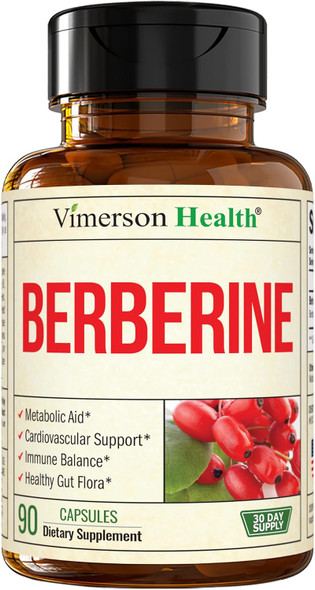 Vimerson Health Vimerson Health Berberine Supplement With Third Party Tested Berberine 1800Mg - Immune Support Supplement For Cardiovascular, Gastrointestinal Function & Metabolic Aid - Vegan & Non-Gmo