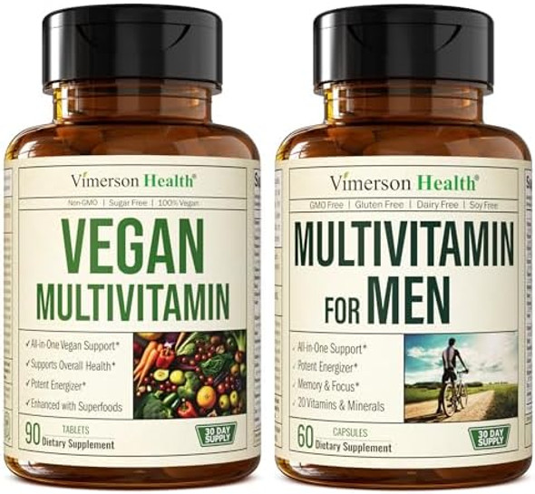 Vimerson Health Vegan Multivitamins For Vegans And Vegetarians & Complete Multivitamin For Men