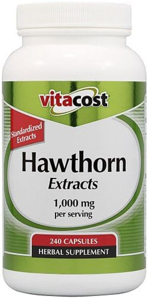 Vitacost Standardized Hawthorn Extract - 1000 Mg Per Serving- 240 Capsules Vitacost Standardized Hawthorn Extract - 1000 Mg Per Serving- 240 Capsules