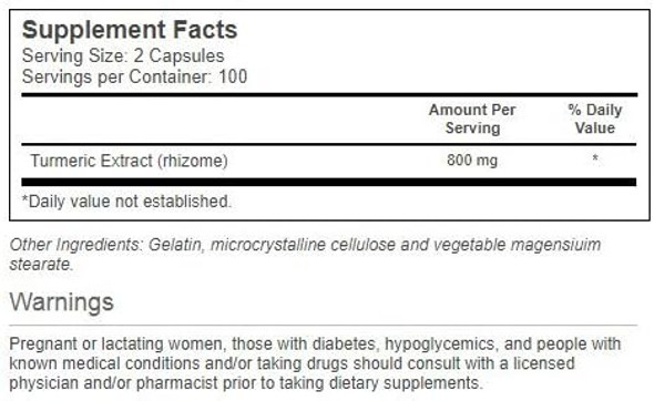 Vitacost Turmeric Extract -- 800 Mg Per Serving - 200 Capsules Vitacost Turmeric Extract -- 800 Mg Per Serving - 200 Capsules