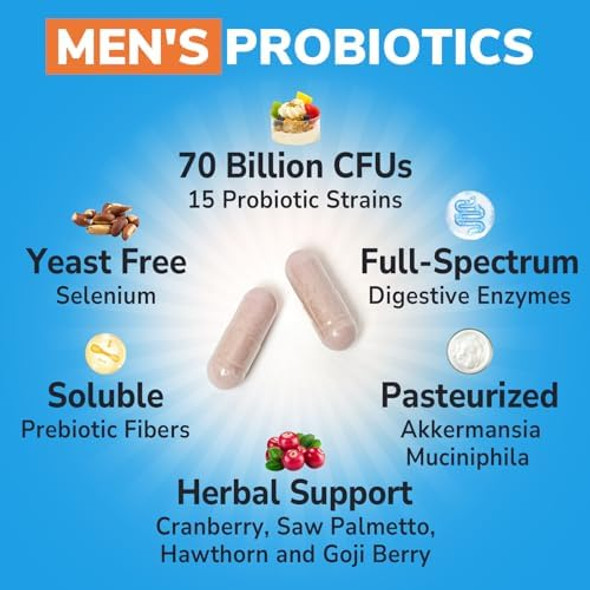 Vitalibre 10 In 1 Magnesium Complex, 120 Vegan Capsules & Probiotics For Men, 70 Billion Cfu 15 Strains Vitalibre 10 In 1 Magnesium Complex, 120 Vegan Capsules & Probiotics For Men, 70 Billion Cfu 15 Strains