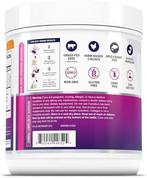 Vitauthority Multi Collagen Peptides Powder For Women - Hydrolyzed Unflavored Collagen Powder For Women With Types I Ii Iii V & X Plus Vitamin C & Hyaluronic Acid For Beautiful Hair Skin And Nails - 60 Servings