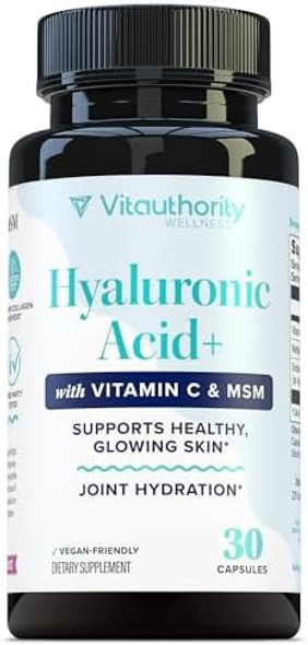Vitauthority Hyaluronic Acid Capsules With Msm & Vitamin C  120Mg Sodium Hyaluronate  Skin Hydration, Elasticity & Collagen Support  Vegan, Non-Gmo, Antioxidant Beauty Supplement 30 Servings Vitauthority Hyaluronic Acid Capsules With Msm & Vitamin C  120Mg Sodium Hyaluronate  Skin Hydration, Elasticity & Collagen Support  Vegan, Non-Gmo, Antioxidant Beauty Supplement 30 Servings