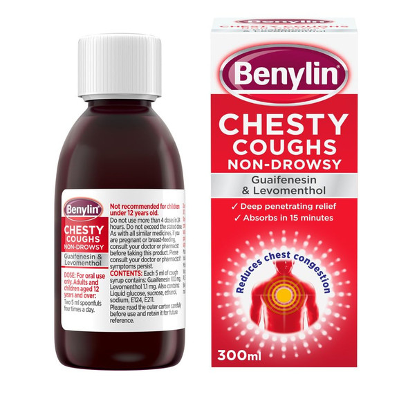 BENYLIN Chesty Cough Non-Drowsy Mixture Syrup - 300ml
