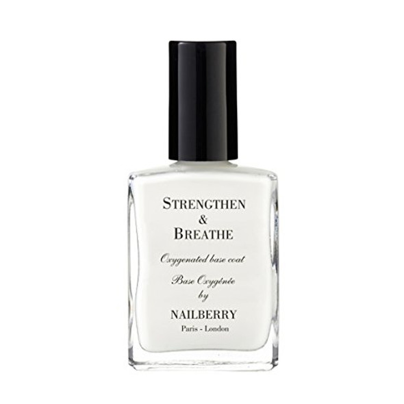 Nailberry Strengthen & Breathe Oxygenated Base Coat and Nail Strengthener 2-in-1 Nail Treatment Boosts Nail Condition and Strength Vegan Halal and Cruelty 12- 15 ml