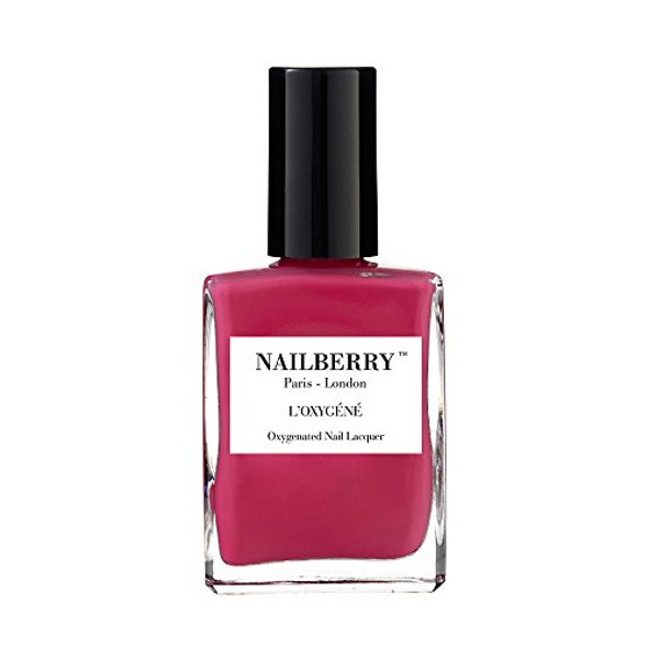 Nailberry L'Oxygéné Oxygenated Nail Lacquer Pink Berry Fuchsia Pink Opaque Nail Polish UV Protected Long-Wear Nail Polish 12- Vegan Halal Cruelty & Gluten 15 ml