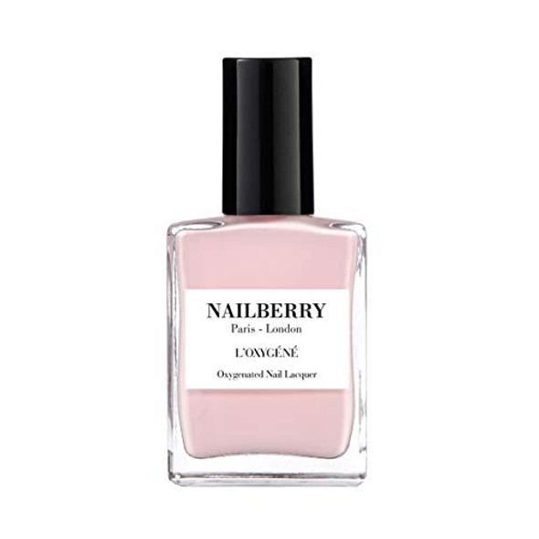 Nailberry L'Oxygéné Oxygenated Nail Lacquer Rose Blossom Pastel Pink Opaque Nail Polish UV Protected Long-Wear Nail Polish 12- Vegan Halal Cruelty & Gluten 15 ml