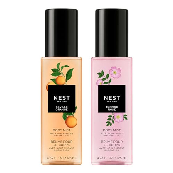 NEST York Body Mist Bundle - Includes Seville Orange & Turkish Rose - 125 mL Each - Vegan & Cruelty