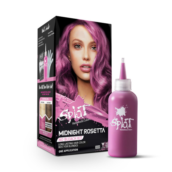 Splat Midnight Rosetta Semi Permanent Hair Dye Kit for Blondes, 1 Application, Includes Deep Reconstructor Conditioner, Lasts 30 Washes, No Bleach Required, Vegan & Cruelty Hair Color