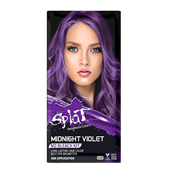 Splat Midnight Violet Semi Permanent Hair Dye Kit for Blondes, 1 Application, Includes Deep Reconstructor Conditioner, Lasts 30 Washes, No Bleach Required, Vegan & Cruelty Hair Color