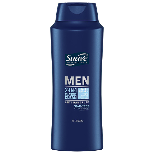 Suave Men 2in1 AntiDandruff Shampoo & Conditioner, Classic Clean, 28 oz