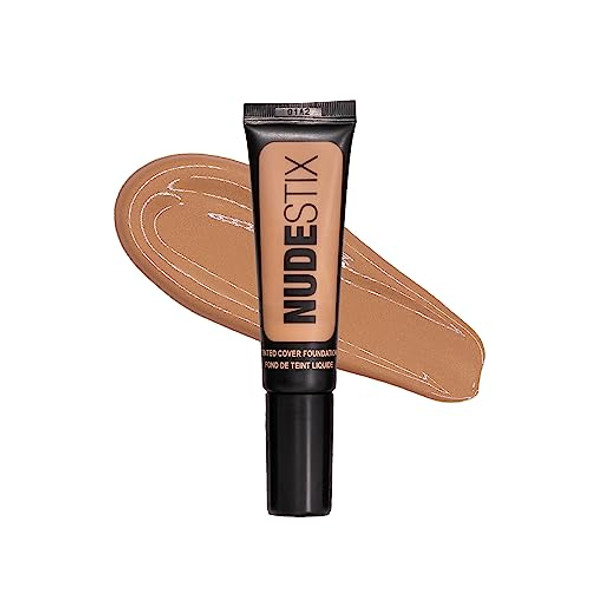 Nudestix Tinted Cover Liquid Foundation, Buildable Coverage for Even Skin Tone, Flawless Natural Lightweight Makeup Finish, 0.84 fl oz (25 ml) (Nude 7)