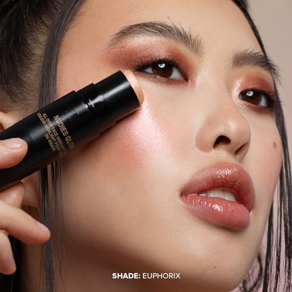 Nudestix Nudies Glow Cream Highlighter Bronze + Glow 3-in-1 All Over Face Colour for Eyes, Cheeks, Lips w/Blending Brush (Euphorix) Nudestix Nudies Glow Cream Highlighter Bronze + Glow 3-in-1 All Over Face Colour for Eyes, Cheeks, Lips w/Blending Brush (Euphorix)