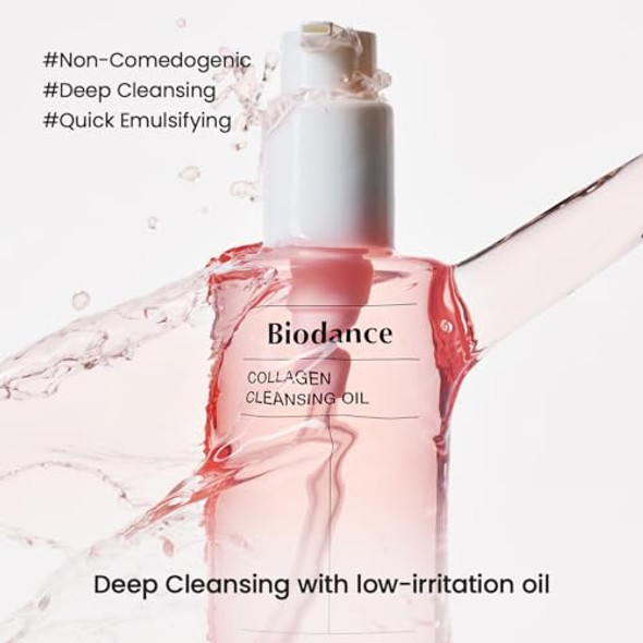 BIODANCE Collagen Cleansing Oil, Facial Oil Cleanser, Gentle Makeup Remover without Clogging Pores, Removes Bleackhed and Whitehead for Sensitive Skin, Oily Skin, Korean Skincareㅣ6.76 fl. oz. (200 ml)