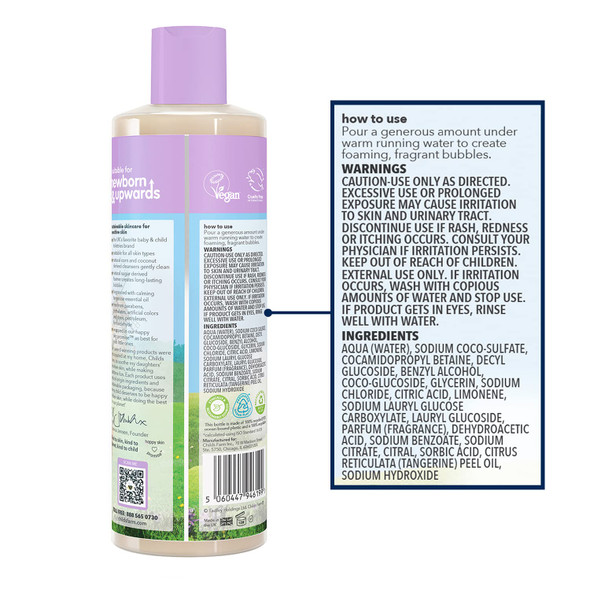 Childs Farm, Kids Bubble Bath for Dry, Sensitive Skin, Organic Tangerine, Gently Cleanses & Soothes, Vegan, Cruelty-, 16.9 fl oz