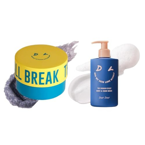 [Dear Doer] Break Body Scrub - Refreshingly Exfoliator for Clear Skin/The Silky Body & Hand Wash Vegan 10.14 fl.oz - pH-Balanced, 100% Plant-Based Surfactants with Natural PHA, LHA