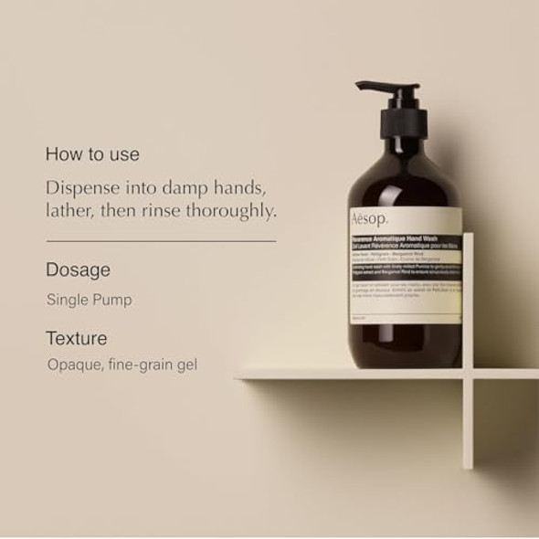 Aesop Reverence Aromatique Hand Wash (16.9 oz) + Eleos Aromatique Hand Balm (2.5 oz) Hand Care Set to Exfoliate and Nourish Set of 2