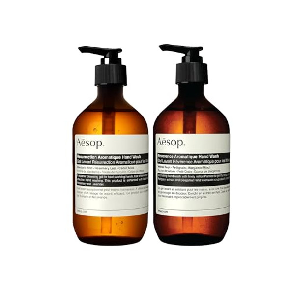 Aesop Resurrection And Reverence Aromatique Hand Wash Gentle Cleanser + Exfoliating Hand Scrub Set 16.9 Oz