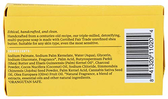 ALAFFIA Hemp Olive Leaf Authentic African Black Soap, 5 OZ