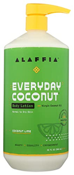 Alaffia Coconut Lime Everyday Body Lotion, Normal To Dry Skin, No Mineral Oil, 32 Fluid Ounces (Pack Of 1)