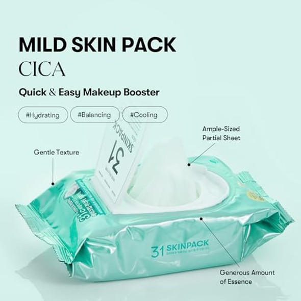 VT COSMETICS Mild Skin Pack (100 Sheets), Toner Pads with Centella Asiatica, Cooling & Hydrating, Gently Exfoliating, Calming & Soothing, Quick Makeup Prep, Korean Skincare (7.40 oz.)