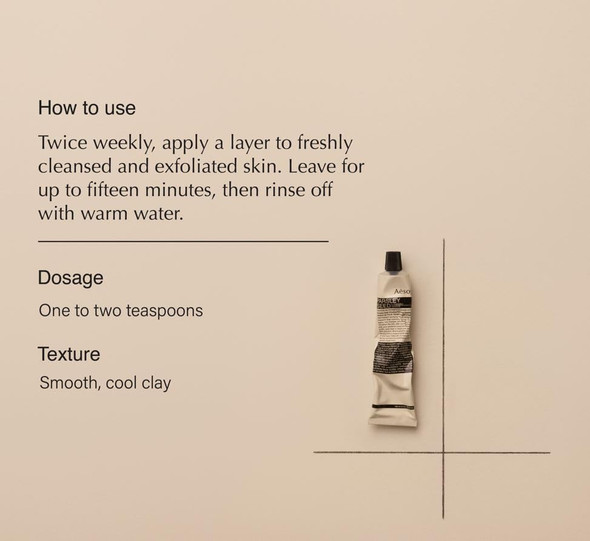 Aesop Parsley Seed Cleansing Masque Clay Mask for Gentle but Deep Cleanse Enhanced with Aloe Vera and Botanical Extracts 2.3oz / 60mL