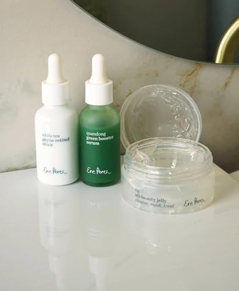 Ere Perez - Fig All-Beauty Jelly Cleanser, Quandong Green Booster Serum + White Tea Phyto Retinol Elixir Clear Skin Natural Skincare BUNDLE Vegan, Cruelty-, Clean Beauty