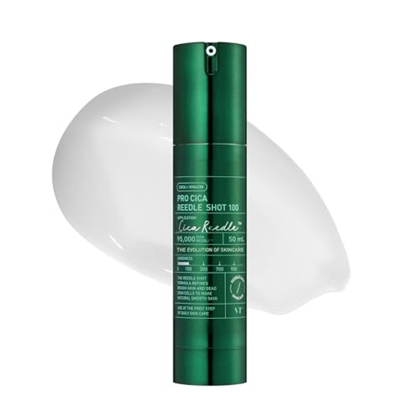 VT COSMETICS Pro Cica Reedle Shot 100, Centella Asiatica Microneedling Serum, Cica Exosome, Soothing, Hyaluronic Acid, Soft Skin, Glass Skin, Korean Skin Booster 1.69 Fl Oz.(50ml)