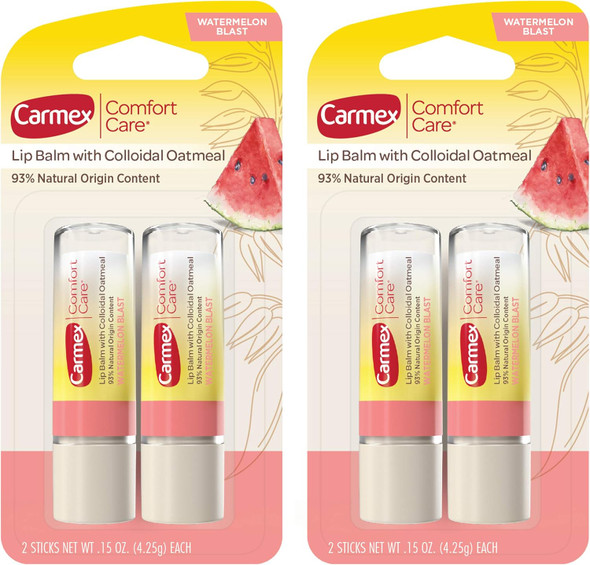 Carmex Comfort Care Lip Balm Stick with Colloidal Oatmeal in Watermelon Blast - 0.15 OZ, 2 Count Carmex Comfort Care Lip Balm Stick with Colloidal Oatmeal in Watermelon Blast - 0.15 OZ, 2 Count