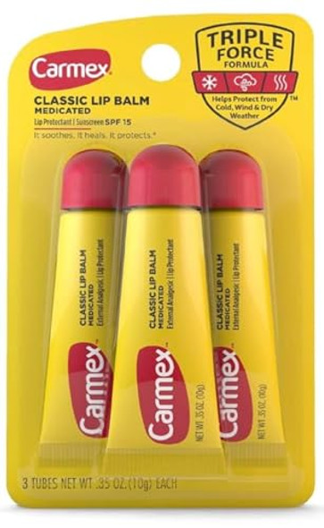 Carmex Classic Lip Balm, 0.35 Ounce (Pack of 3) Carmex Classic Lip Balm, 0.35 Ounce (Pack of 3)
