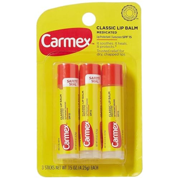 Carmex Broad Spectrum SPF 15 Water Resistant Sun Screen .15 OZ (3 pack of 3 sticks, 9 sticks total) Carmex Broad Spectrum SPF 15 Water Resistant Sun Screen .15 OZ (3 pack of 3 sticks, 9 sticks total)