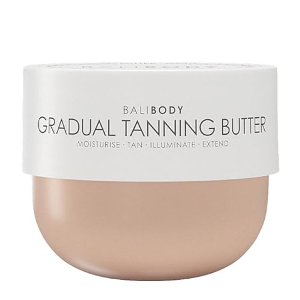 Bali Body Gradual Tanning Butter Self Tanner Body Butter for a Natural, Streak- Self Tan Buildable Glow Sunless Tanner, Cruelty-, Non-Toxic (200 ml/6.76 fl oz) Bali Body Gradual Tanning Butter Self Tanner Body Butter for a Natural, Streak- Self Tan Buildable Glow Sunless Tanner, Cruelty-, Non-Toxic (200 ml/6.76 fl oz)