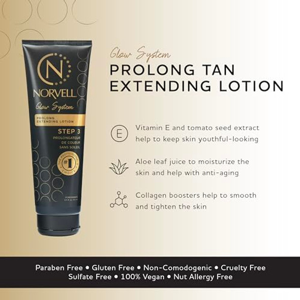 Norvell Prolong Self Tanner Color Extender Moisturizing Lotion 8.5 fl oz – Hydrating Sunless Tanning Enhancer for Longer Lasting Color, Even Fade, Smooth & Natural-Looking Fake Tan Norvell Prolong Self Tanner Color Extender Moisturizing Lotion 8.5 fl oz – Hydrating Sunless Tanning Enhancer for Longer Lasting Color, Even Fade, Smooth & Natural-Looking Fake Tan