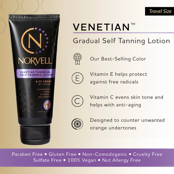 Norvell Venetian Sunless Self Tanner Gradual Color Extender Lotion 8.5 fl oz – Moisturizing Self Tanning Cream with Violet & Brown Tones, Instant Bronzer, Natural Fake Tan Norvell Venetian Sunless Self Tanner Gradual Color Extender Lotion 8.5 fl oz – Moisturizing Self Tanning Cream with Violet & Brown Tones, Instant Bronzer, Natural Fake Tan