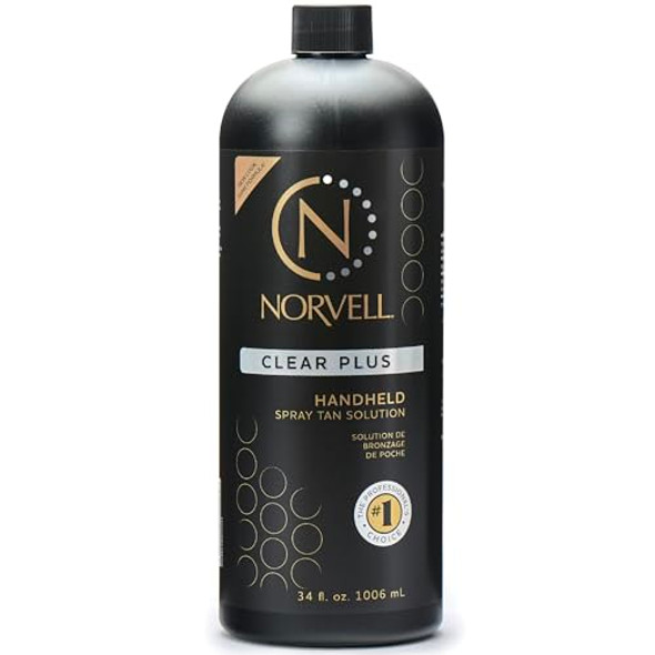 Norvell Premium Spray Tan Solution Clear Plus 1 liter – Professional Sunless Tanning Formula for Natural Bronze Glow, Streak , Fast Drying, Long Lasting Color Norvell Premium Spray Tan Solution Clear Plus 1 liter – Professional Sunless Tanning Formula for Natural Bronze Glow, Streak , Fast Drying, Long Lasting Color