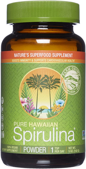 Nutrex Hawaii, Pure Hawaiian Spirulina Powder, Vegan, Supports Immune System, Heart, Cells and Energy, 5 Ounce