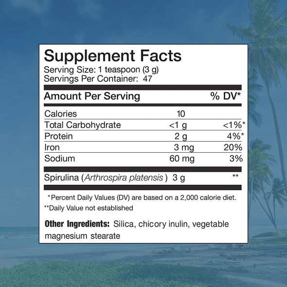 Nutrex Hawaii, Pure Hawaiian Spirulina Powder, Vegan, Supports Immune System, Heart, Cells and Energy, 5 Ounce