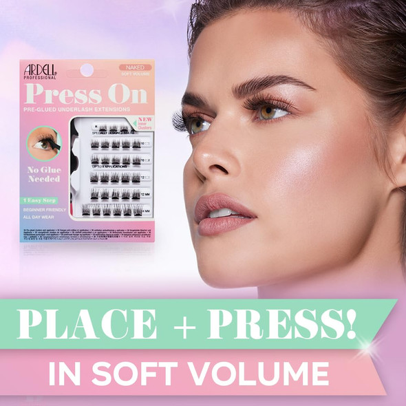 Ardell Press On Lashes Pre-Glued Eyelash Clusters Extensions - Self Adhesive Eyelashes, Natural Soft Volume, No Glue Needed Lash Clusters, 1 Pack