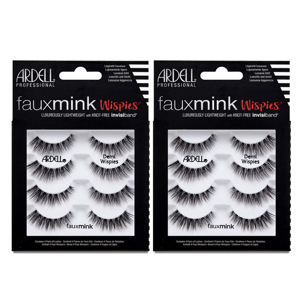 Ardell Faux Mink Lashes Demi Wispies False Eyelashes Multipack, Natural Look Lashes for Everyday Wear, 2 Pack