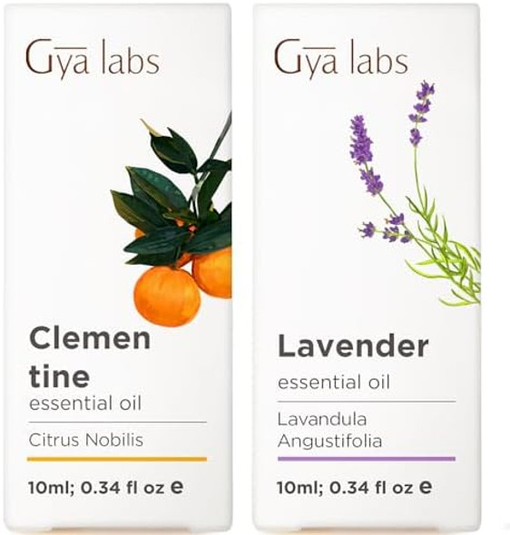 Gya Labs Clementine Essential Oil Diffuser & Lavender Oil Essential Oil For Diffuser Set - 100% Natural Aromatherapy Grade Essential Oils Set - 2X0.34 Fl Oz - Gya Labs Gya Labs Clementine Essential Oil Diffuser & Lavender Oil Essential Oil For Diffuser Set - 100% Natural Aromatherapy Grade Essential Oils Set - 2X0.34 Fl Oz - Gya Labs