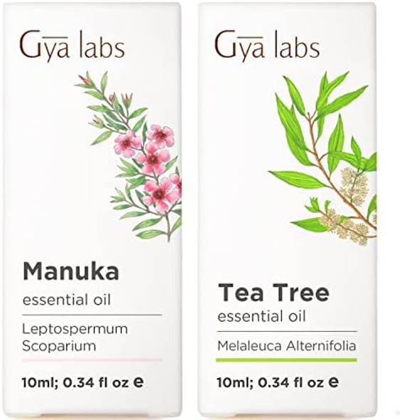 Gya Labs Manuka Essential Oil For Nail & Tea Tree Oil For Skin Set - 100% Natural Aromatherapy Grade Essential Oils Set - 2X10Ml - Gya Labs Gya Labs Manuka Essential Oil For Nail & Tea Tree Oil For Skin Set - 100% Natural Aromatherapy Grade Essential Oils Set - 2X10Ml - Gya Labs