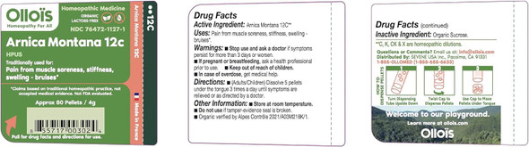 Ollois Arnica Montana 12C Organic, Lactose-, Kosher Homeopathic Medicine, 80 Pellets (Pack Of 3) Ollois Arnica Montana 12C Organic, Lactose-, Kosher Homeopathic Medicine, 80 Pellets (Pack Of 3)