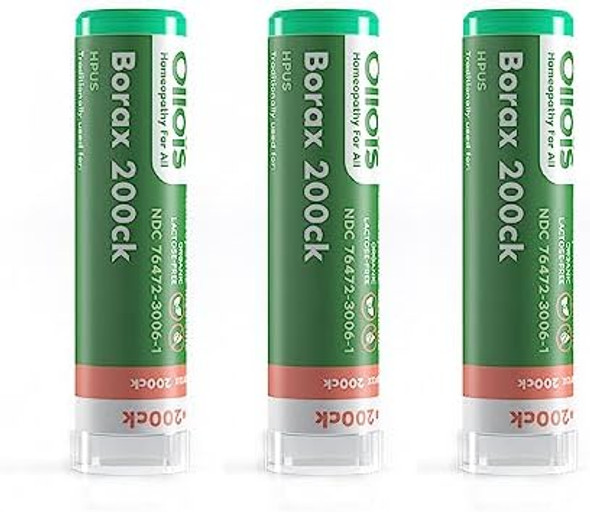 Ollois Borax 200Ck Organic, Lactose-, Kosher Homeopathic Medicine, 80 Pellets (Pack Of 3) Ollois Borax 200Ck Organic, Lactose-, Kosher Homeopathic Medicine, 80 Pellets (Pack Of 3)