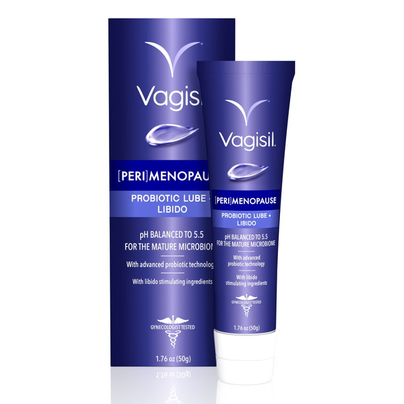 Vagisil Menopause Support Probiotic Lube + Libido Vaginal Moisturizer With Hyaluronate Ashwagandha And Watermelon Extract Ph Balanced For Mature Microbiome Hormone 1.76 Oz
