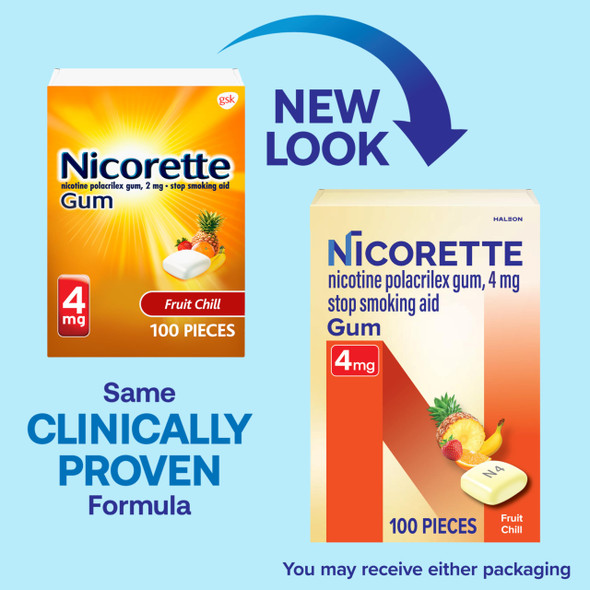 Nicorette Gum 4 Mg Kit Fruit Chill 100