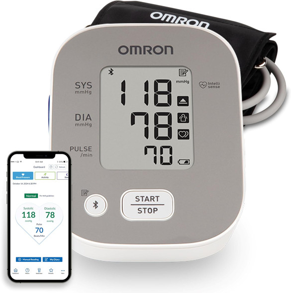 Omron Bronze Blood Pressure Monitor For Home Use & Upper Arm Blood Pressure Cuff - #1 Doctor & Pharmacist Recommended Brand - Clinically Validated - Connect App
